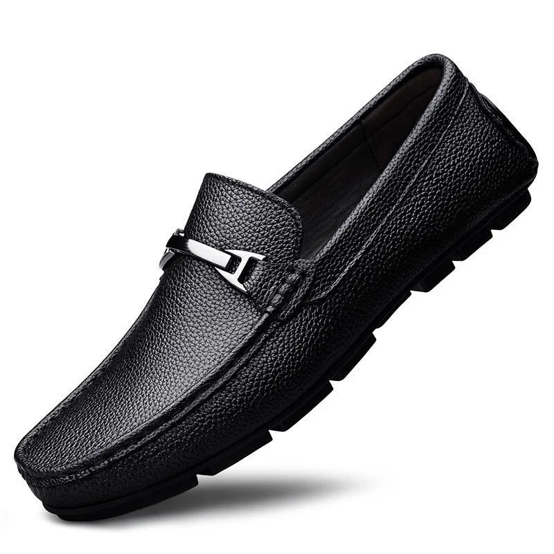 Men's Pebble-Grain Look Driving Loafers
