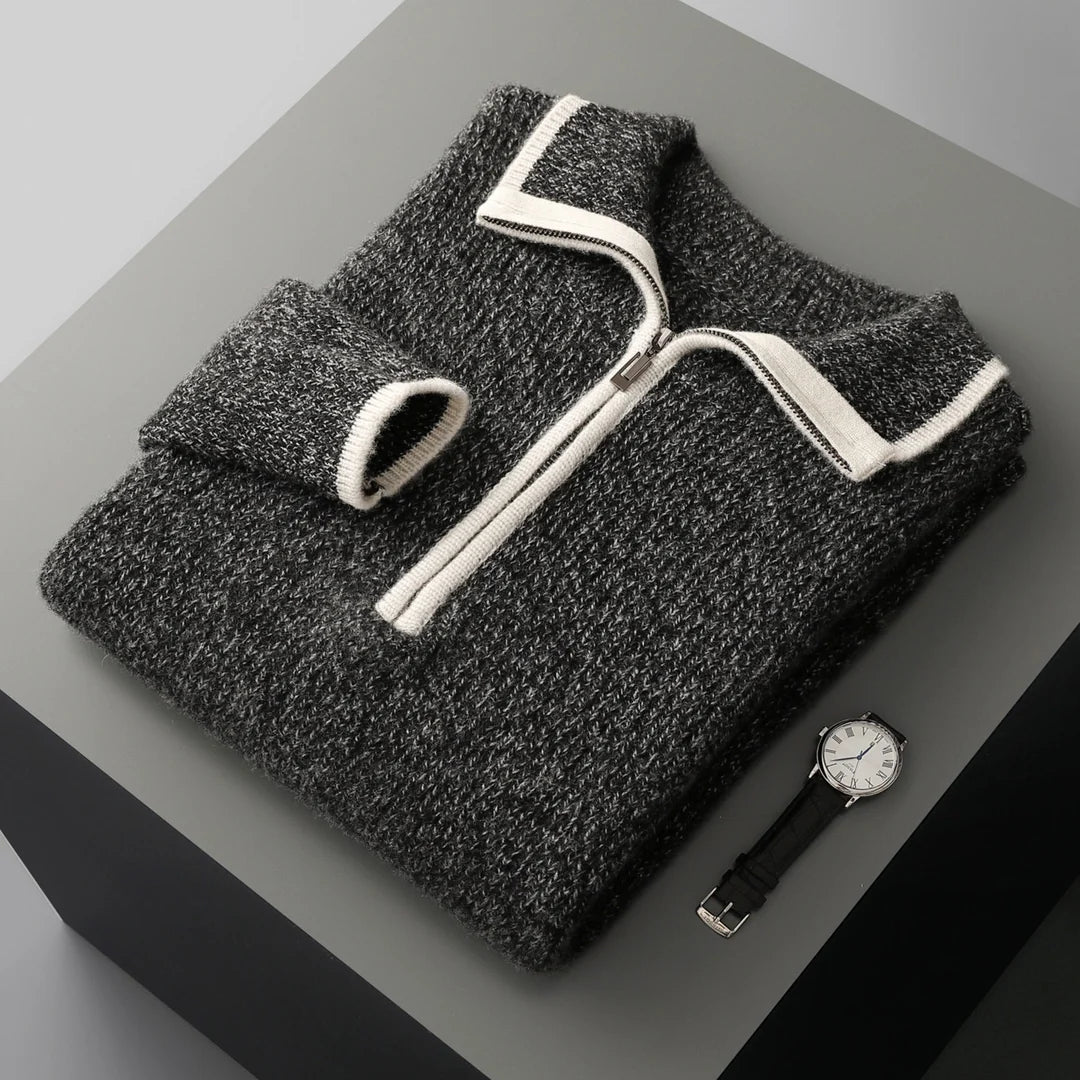 Men's Ribbed Half-Zip Knit Jumper