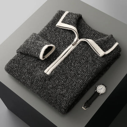 Men's Ribbed Half-Zip Knit Jumper