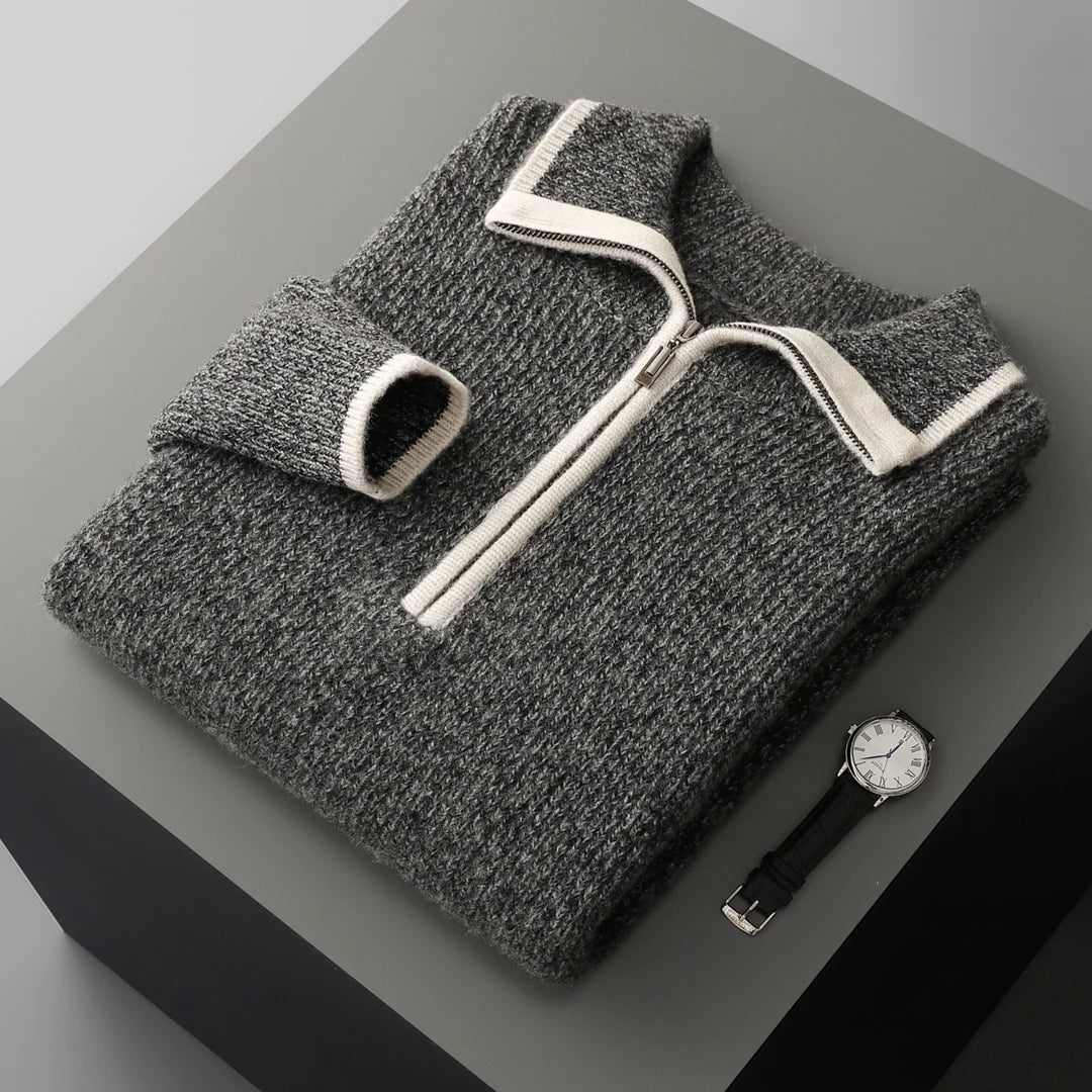 Men's Ribbed Half-Zip Knit Jumper