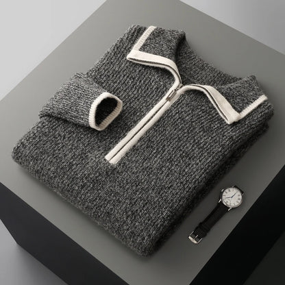 Men's Ribbed Half-Zip Knit Jumper