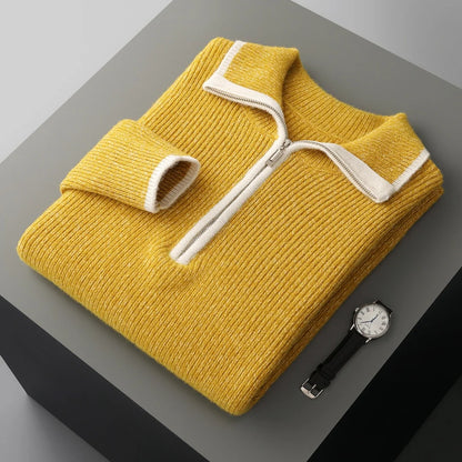 Men's Ribbed Half-Zip Knit Jumper