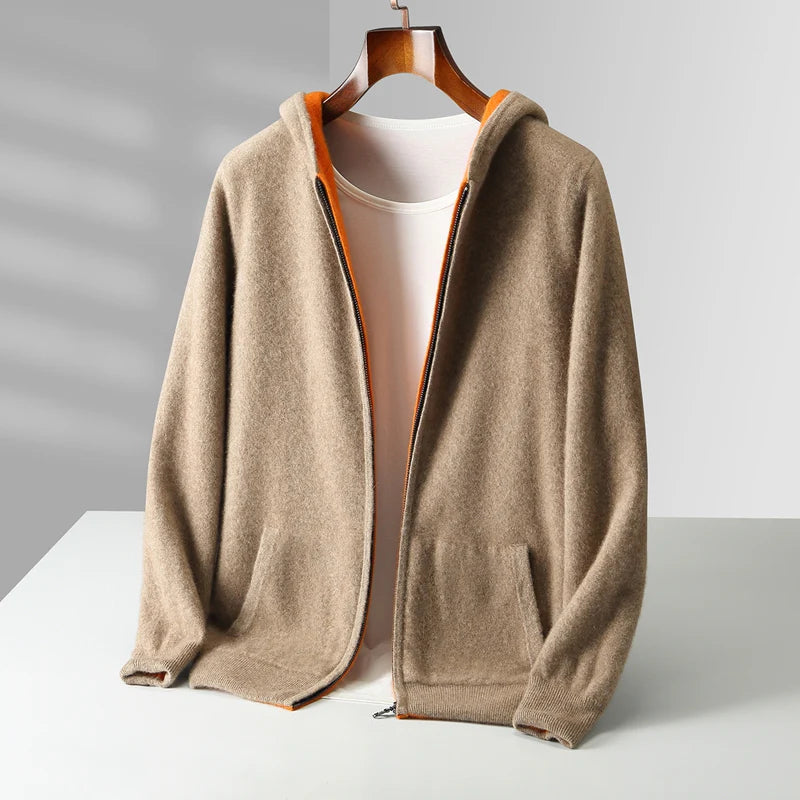 Men's Reversible Two Tone Hooded Jumper