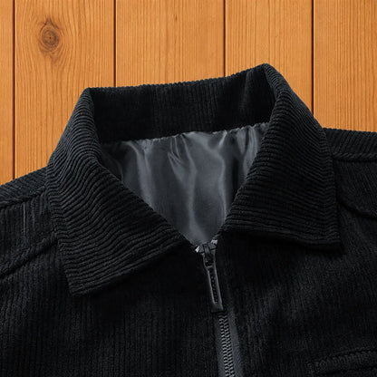 Men's Textured Zip-Up Casual Jacket