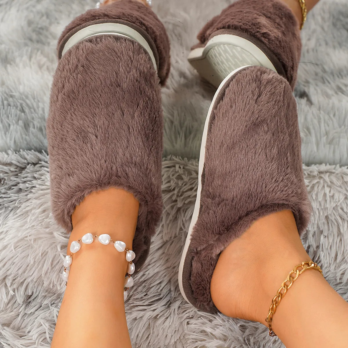 Women's Plush Slip-On House Slippers