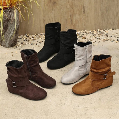 Women's Buckle Side-Zip Ankle Boots
