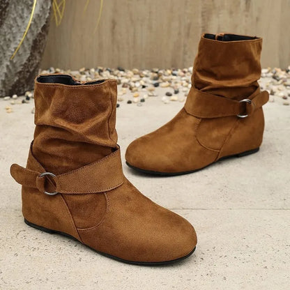 Women's Buckle Side-Zip Ankle Boots