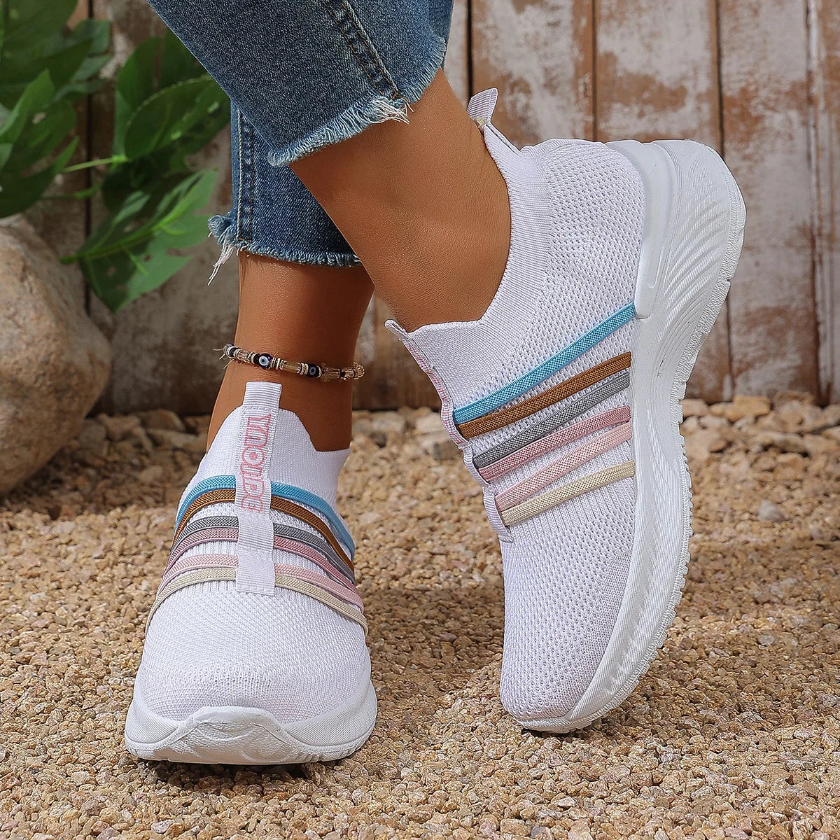 Women's Lightweight Knit Slip-On Trainers