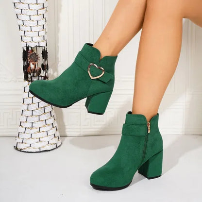 Women's Chunky Heel Side-Zip Boots