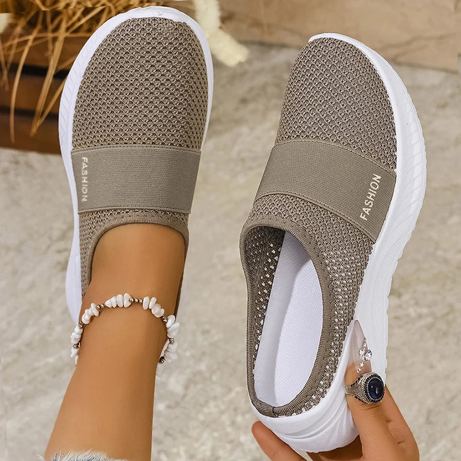Women's Mesh Platform Slip-On Trainers
