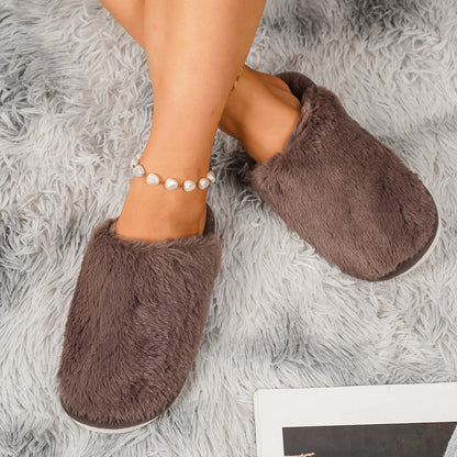 Women's Plush Slip-On House Slippers