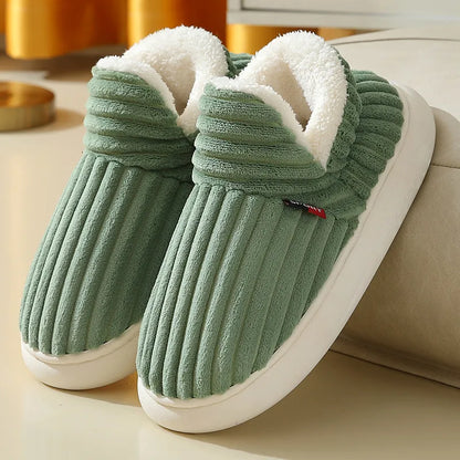 Cosy Ribbed Plush Slippers
