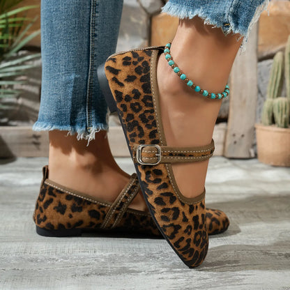 Women's Buckle Strap Mary Jane Flats