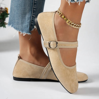 Women's Buckle Strap Mary Jane Flats