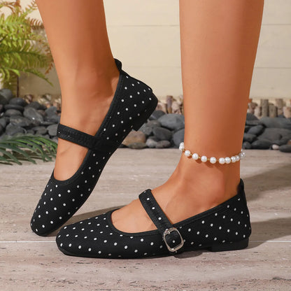 Women's Buckle Strap Mary Jane Flats