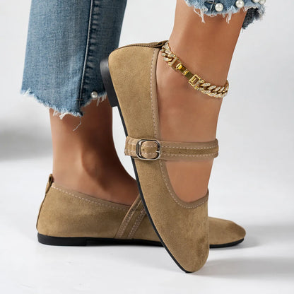 Women's Buckle Strap Mary Jane Flats