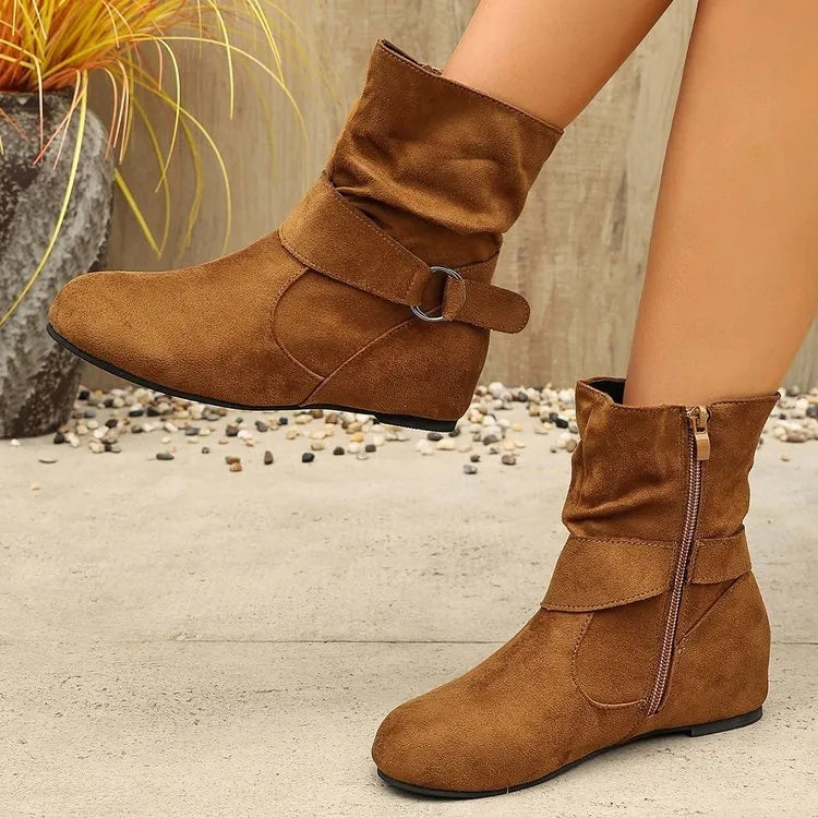 Women's Buckle Side-Zip Ankle Boots