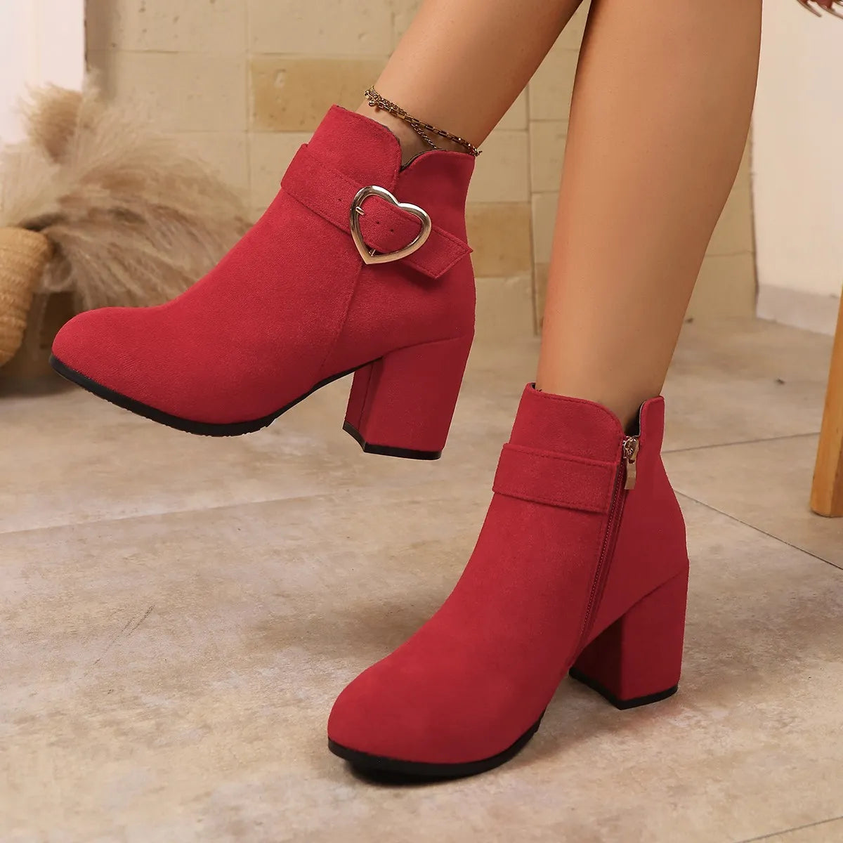 Women's Chunky Heel Side-Zip Boots