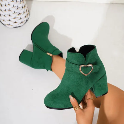 Women's Chunky Heel Side-Zip Boots