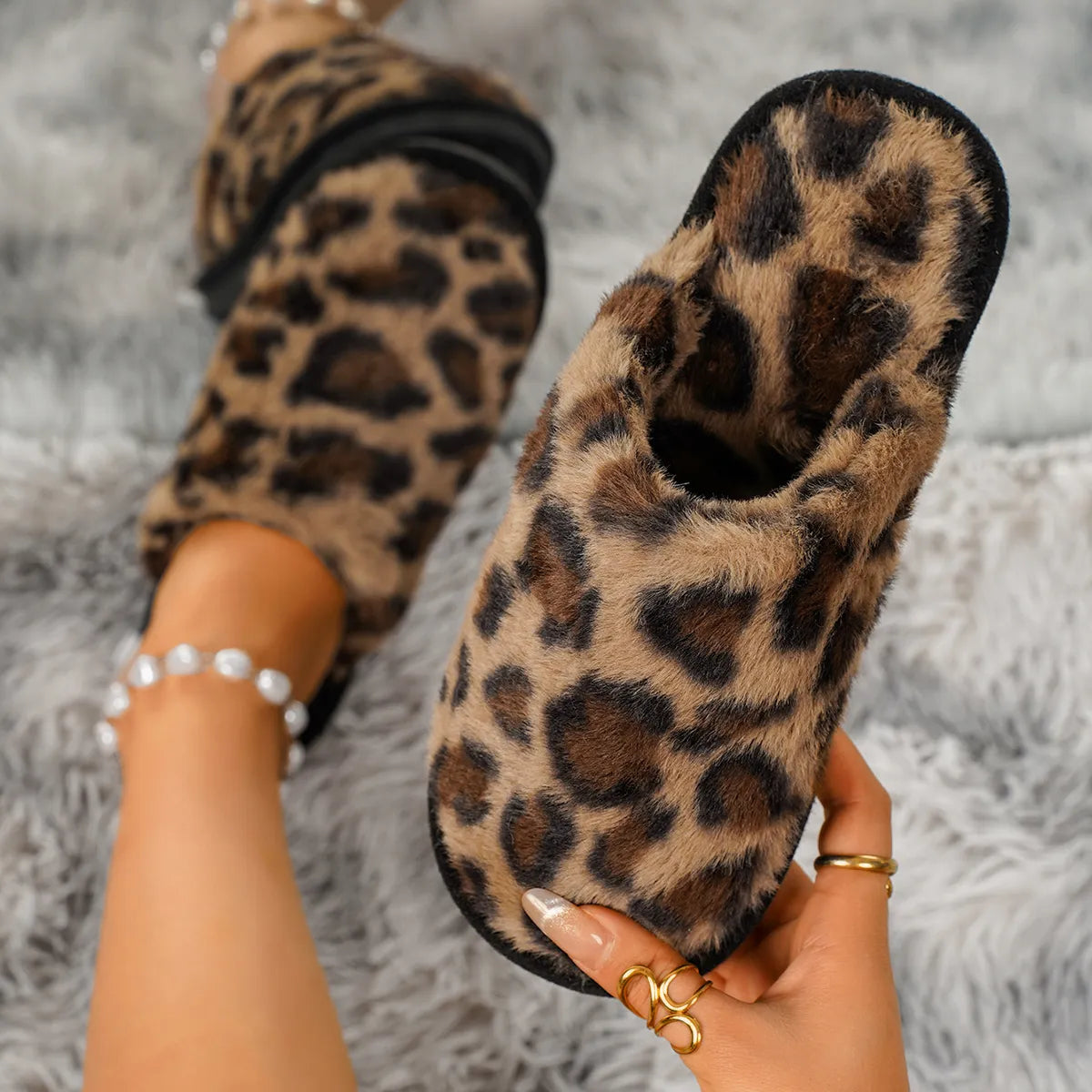 Women's Plush Slip-On House Slippers