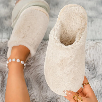 Women's Plush Slip-On House Slippers