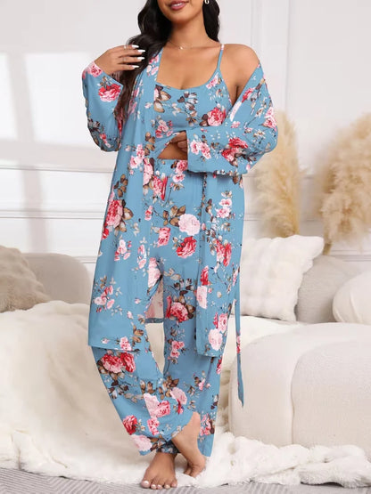 Women's Cherry Print Three-Piece Lounge Set
