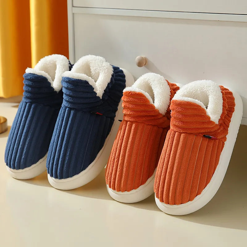 Cosy Ribbed Plush Slippers