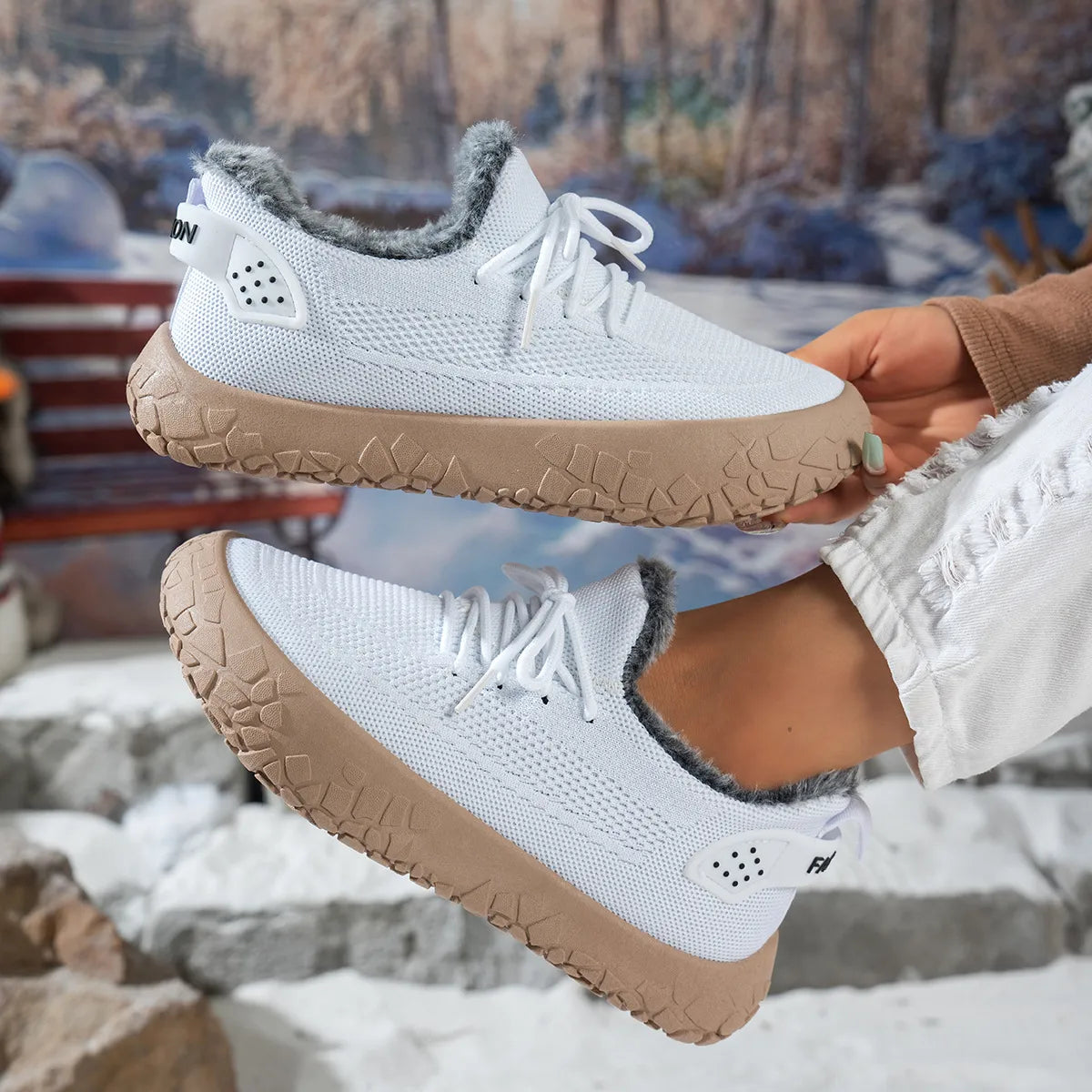 Women's Cosy Knit Fleece-Lined Trainers