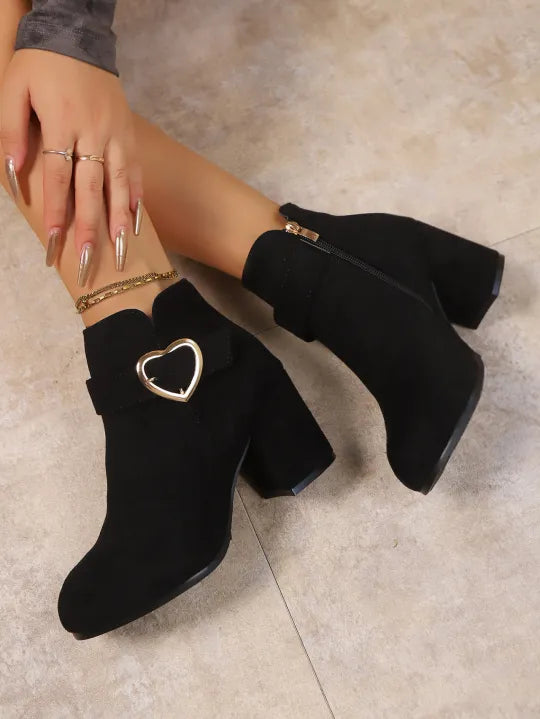 Women's Chunky Heel Side-Zip Boots