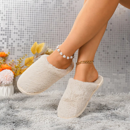 Women's Plush Slip-On House Slippers