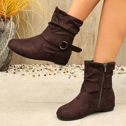 Women's Buckle Side-Zip Ankle Boots