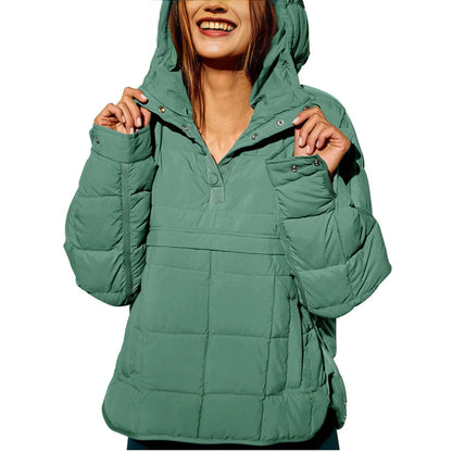 Women's Quilted Hooded Pullover Jacket