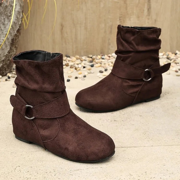 Women's Buckle Side-Zip Ankle Boots