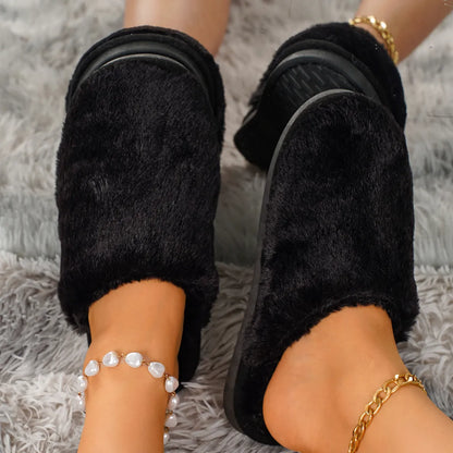 Women's Plush Slip-On House Slippers