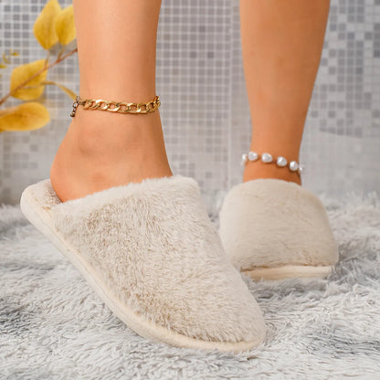 Women's Plush Slip-On House Slippers