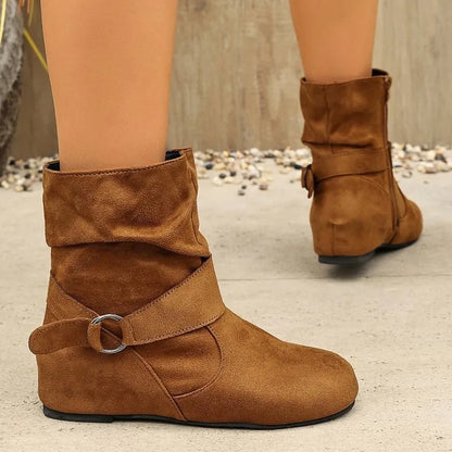 Women's Buckle Side-Zip Ankle Boots