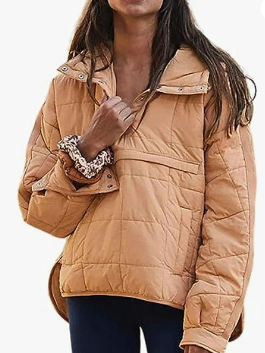 Women's Quilted Hooded Pullover Jacket