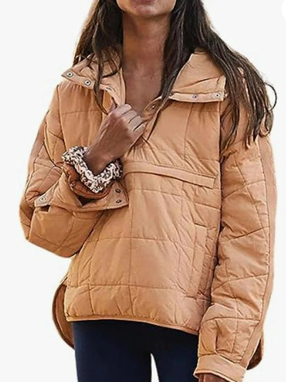 Women's Quilted Hooded Pullover Jacket