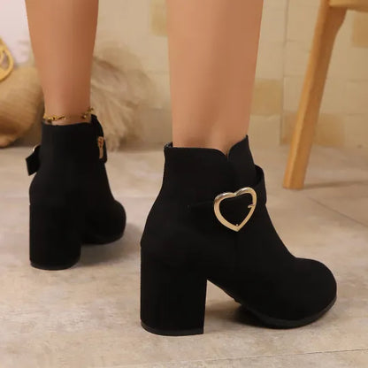 Women's Chunky Heel Side-Zip Boots