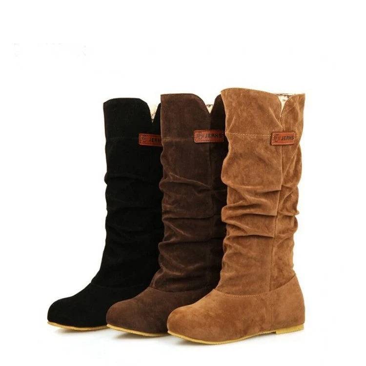 Women's Suede-Look Slouchy Mid-Calf Boots
