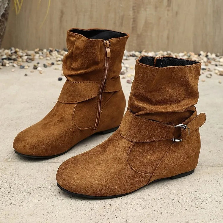 Women's Buckle Side-Zip Ankle Boots