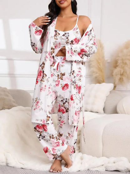 Women's Cherry Print Three-Piece Lounge Set