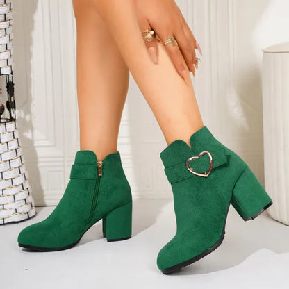 Women's Chunky Heel Side-Zip Boots