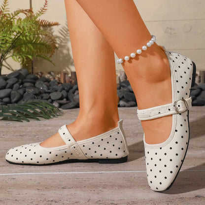 Women's Buckle Strap Mary Jane Flats