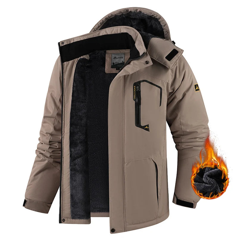 Men's Fleece Lined Hooded Outdoor Jacket