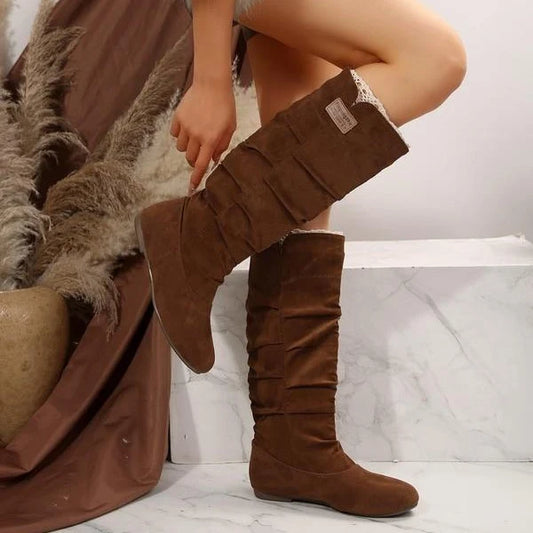 Women's Suede-Look Slouchy Mid-Calf Boots