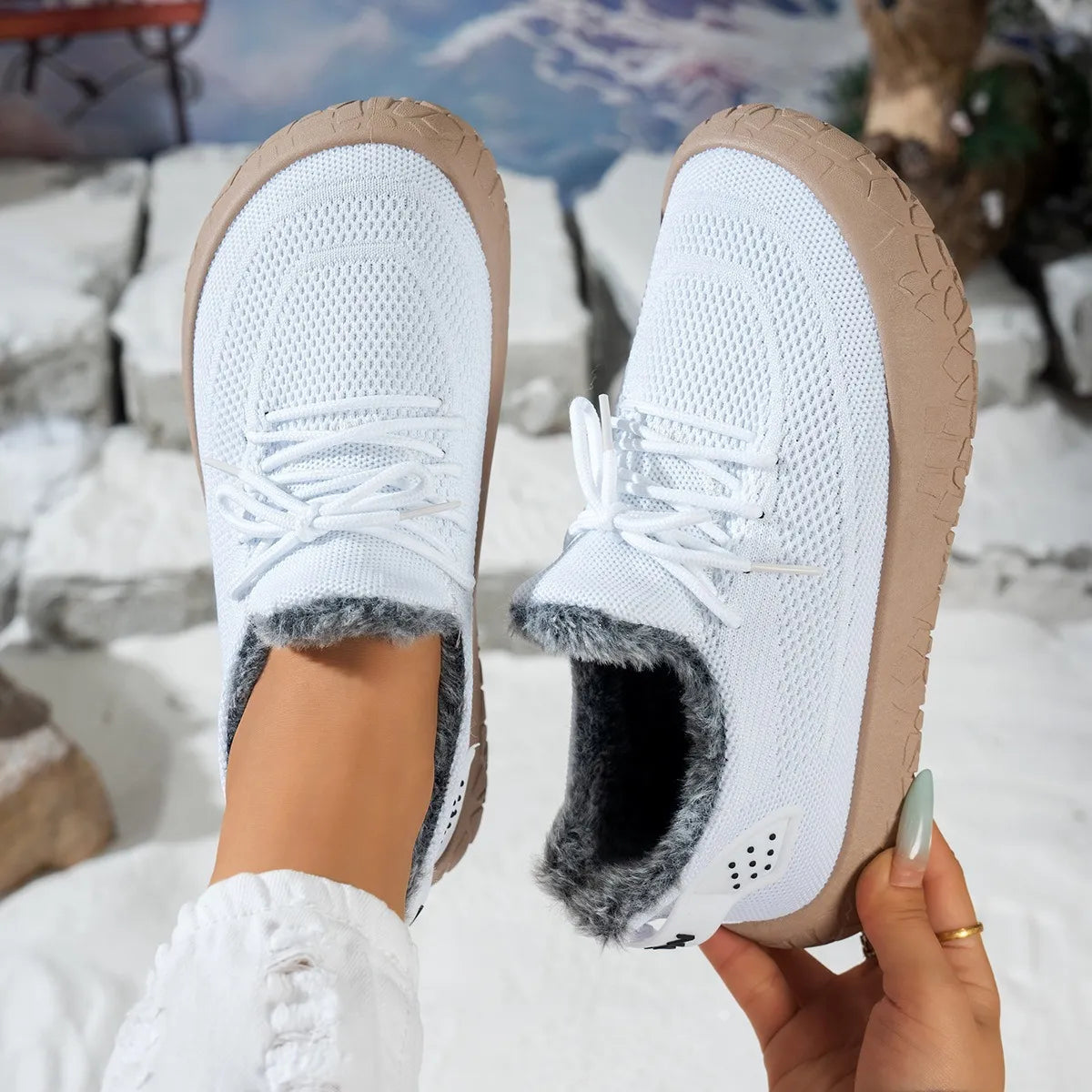 Women's Cosy Knit Fleece-Lined Trainers