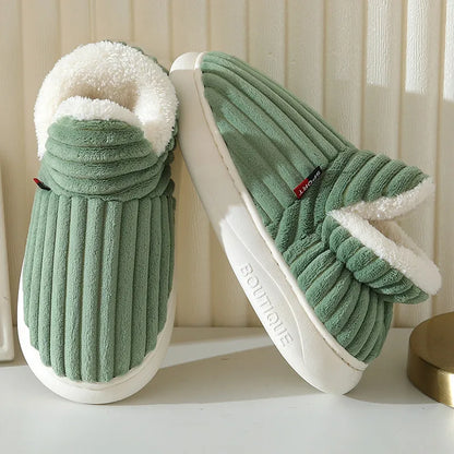 Cosy Ribbed Plush Slippers