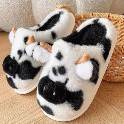 Women's Cosy Cow Slip-On Slippers