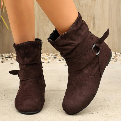 Women's Buckle Side-Zip Ankle Boots